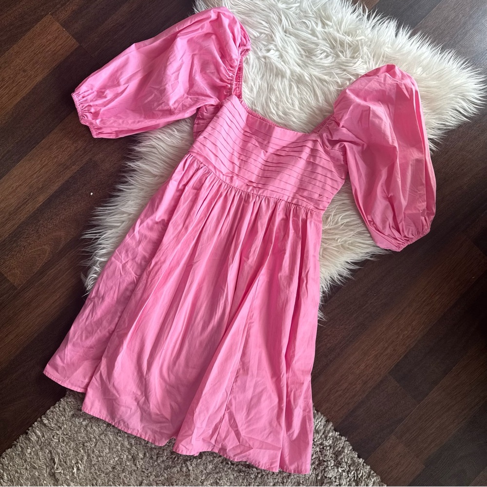 Abercrombie & Fitch Pink Sundress with Puff Sleeves